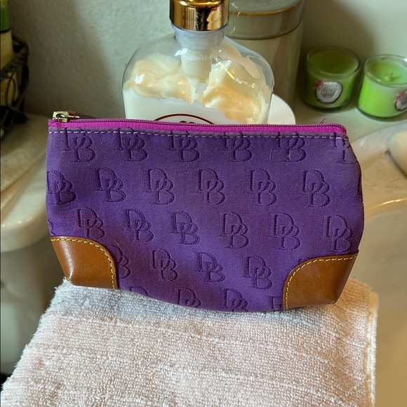 Dooney & Bourke Purple and Brown Pouch - Picture 1 of 1